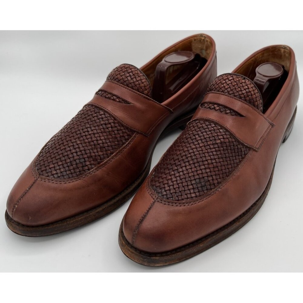 Allen Edmonds Leyland Chili Brown Leather Penny Loafer Dress Shoes Men's 10D